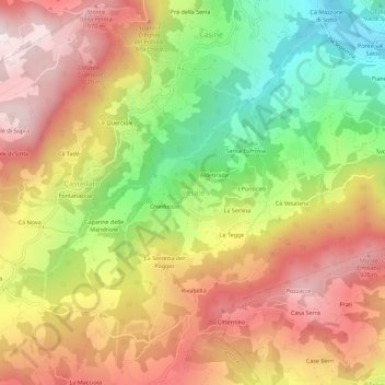 Vesale topographic map, elevation, terrain
