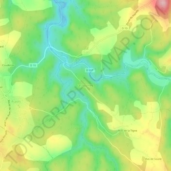 Les Fournets topographic map, elevation, terrain