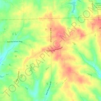 Spearsville topographic map, elevation, terrain