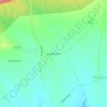 Sirjapur Tanda topographic map, elevation, terrain