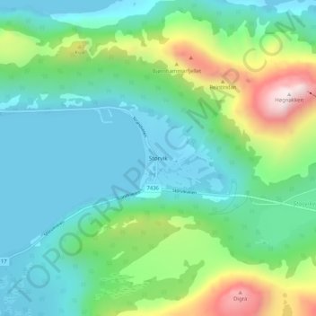 Storvik topographic map, elevation, terrain
