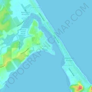 Athenree topographic map, elevation, terrain