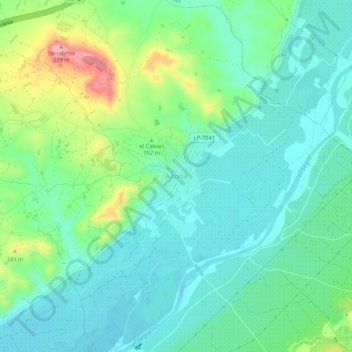 Aitona topographic map, elevation, terrain