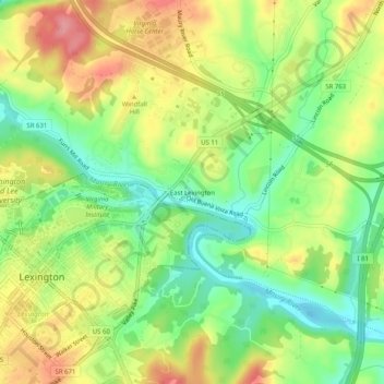 East Lexington topographic map, elevation, terrain