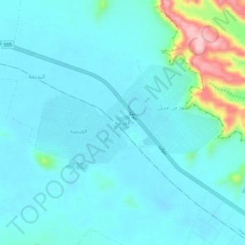 Al Quraynah topographic map, elevation, terrain
