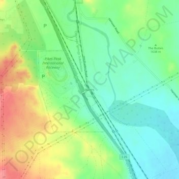 Buttes topographic map, elevation, terrain