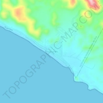 Troncones topographic map, elevation, terrain