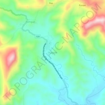 Nayon topographic map, elevation, terrain