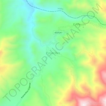 Potrerillos topographic map, elevation, terrain