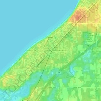 Union Pier topographic map, elevation, terrain