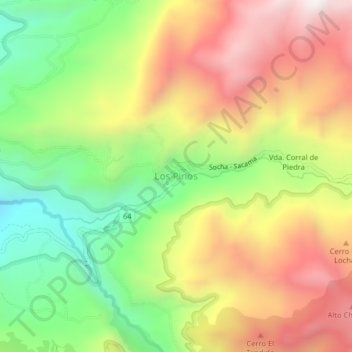 Los Pinos topographic map, elevation, terrain