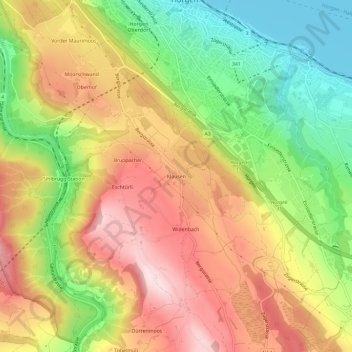 Klausen topographic map, elevation, terrain