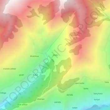 meas topographic map, elevation, terrain
