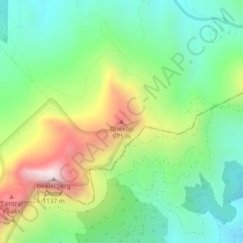 Driekop topographic map, elevation, terrain