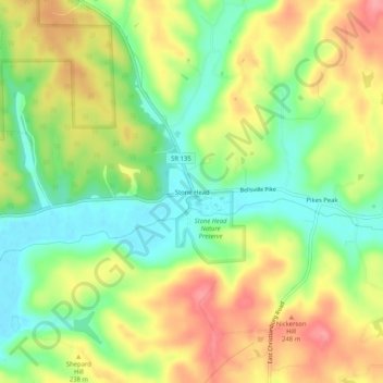 Stone Head topographic map, elevation, terrain
