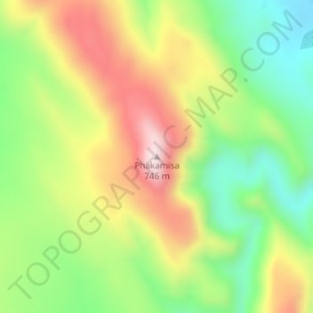 Phakamisa topographic map, elevation, terrain