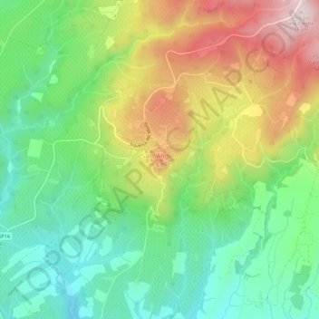 Sant'Angelo in Colle topographic map, elevation, terrain