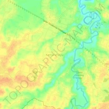 Kertarahayu topographic map, elevation, terrain