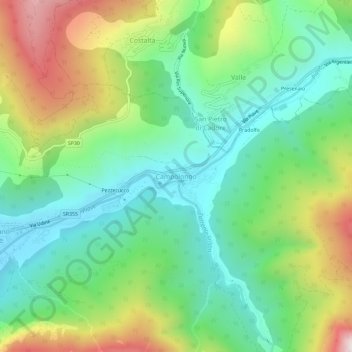 Campolongo topographic map, elevation, terrain