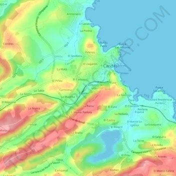 La Estación topographic map, elevation, terrain