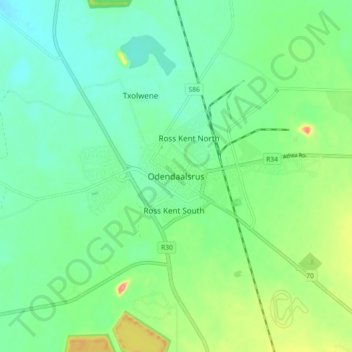 Odendaalsrus topographic map, elevation, terrain
