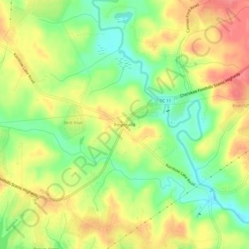 Fingerville topographic map, elevation, terrain
