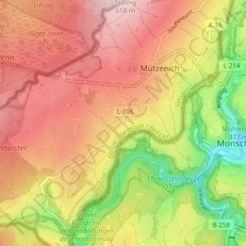 Weilersbroich topographic map, elevation, terrain