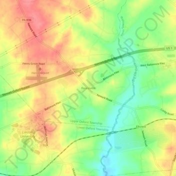 Forestville topographic map, elevation, terrain
