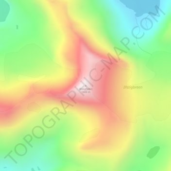Illstigfjellet topographic map, elevation, terrain