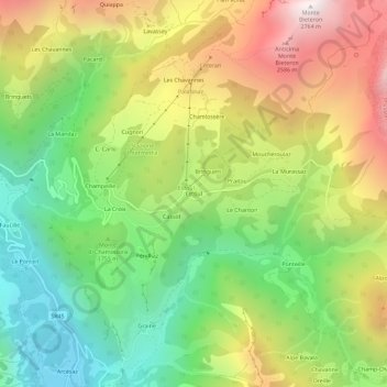 Estoul topographic map, elevation, terrain