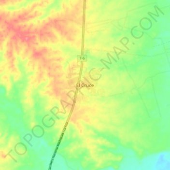El Cruce topographic map, elevation, terrain