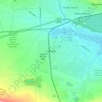 Lenasia topographic map, elevation, terrain