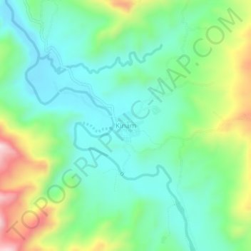 Kinam topographic map, elevation, terrain