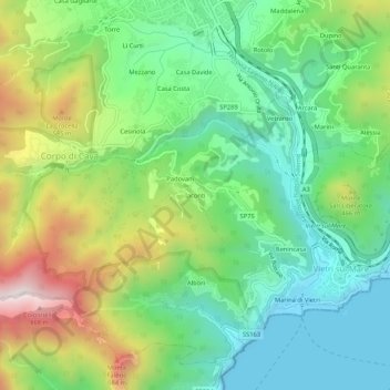 Iaconti topographic map, elevation, terrain