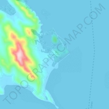 Marcilla topographic map, elevation, terrain