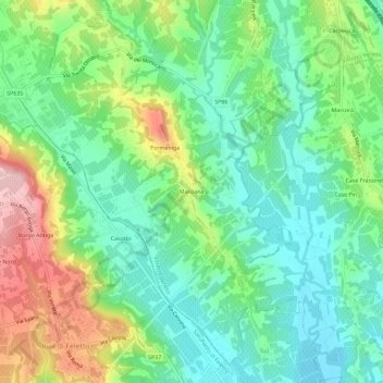Manzana topographic map, elevation, terrain