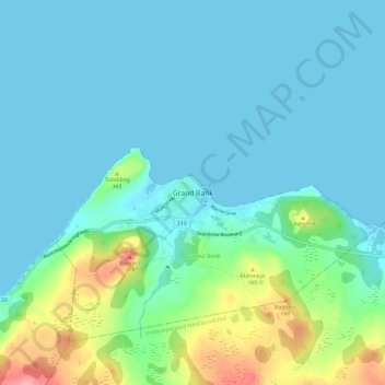 Grand Bank topographic map, elevation, terrain