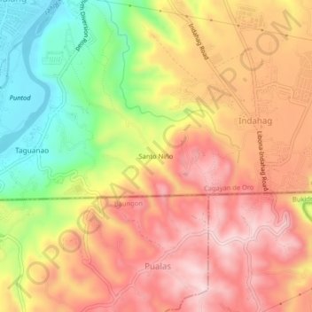 Santo Niño topographic map, elevation, terrain