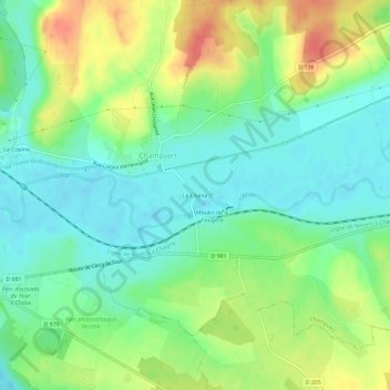 Le Chêne topographic map, elevation, terrain