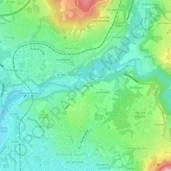 Les Rénauds topographic map, elevation, terrain