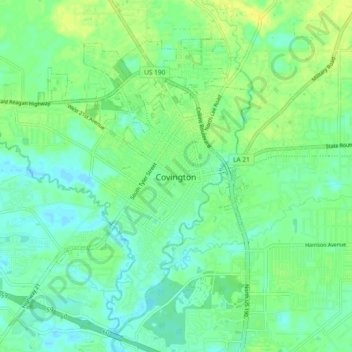 Covington topographic map, elevation, terrain