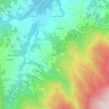 Case Bosini topographic map, elevation, terrain