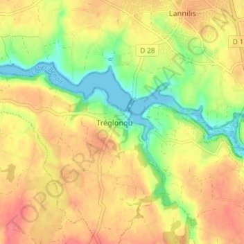 Kerbizodec topographic map, elevation, terrain