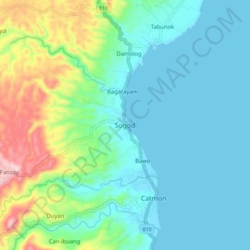 Sogod topographic map, elevation, terrain