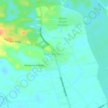 Bukit Kangkar topographic map, elevation, terrain