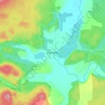 Horsefly topographic map, elevation, terrain