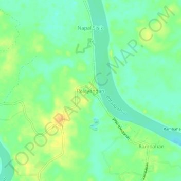 Pelayangan topographic map, elevation, terrain