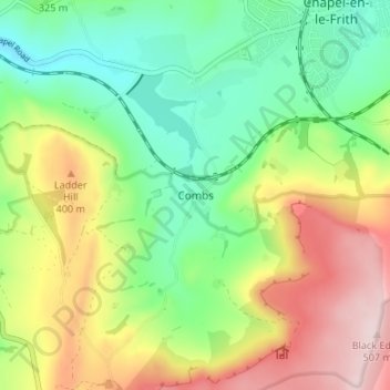 Combs topographic map, elevation, terrain