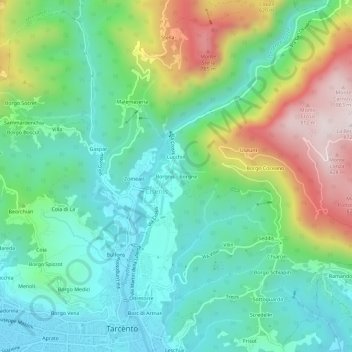 Borgnis - Borgne topographic map, elevation, terrain