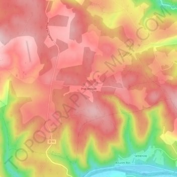 Prat d'Algan topographic map, elevation, terrain
